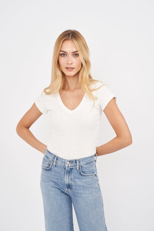 Marea Pointelle V-neck Tee