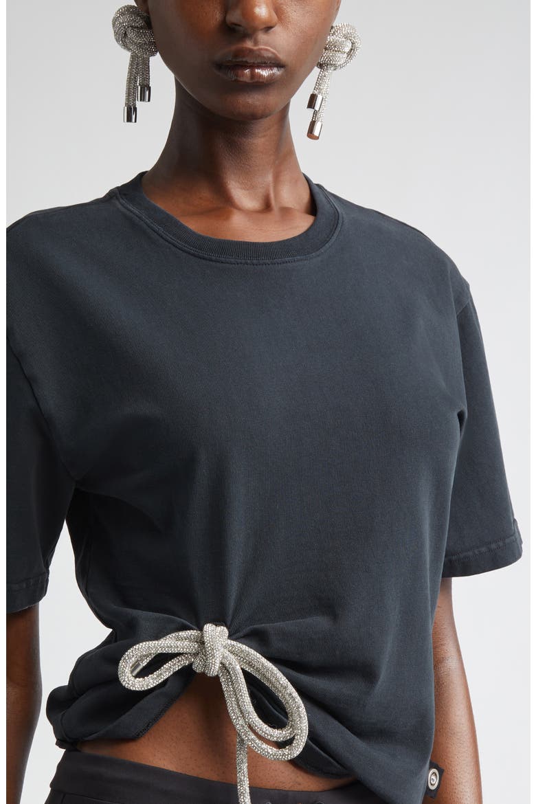 Crystal Bow T-Shirt, Alternate, color, WASHED BLACK