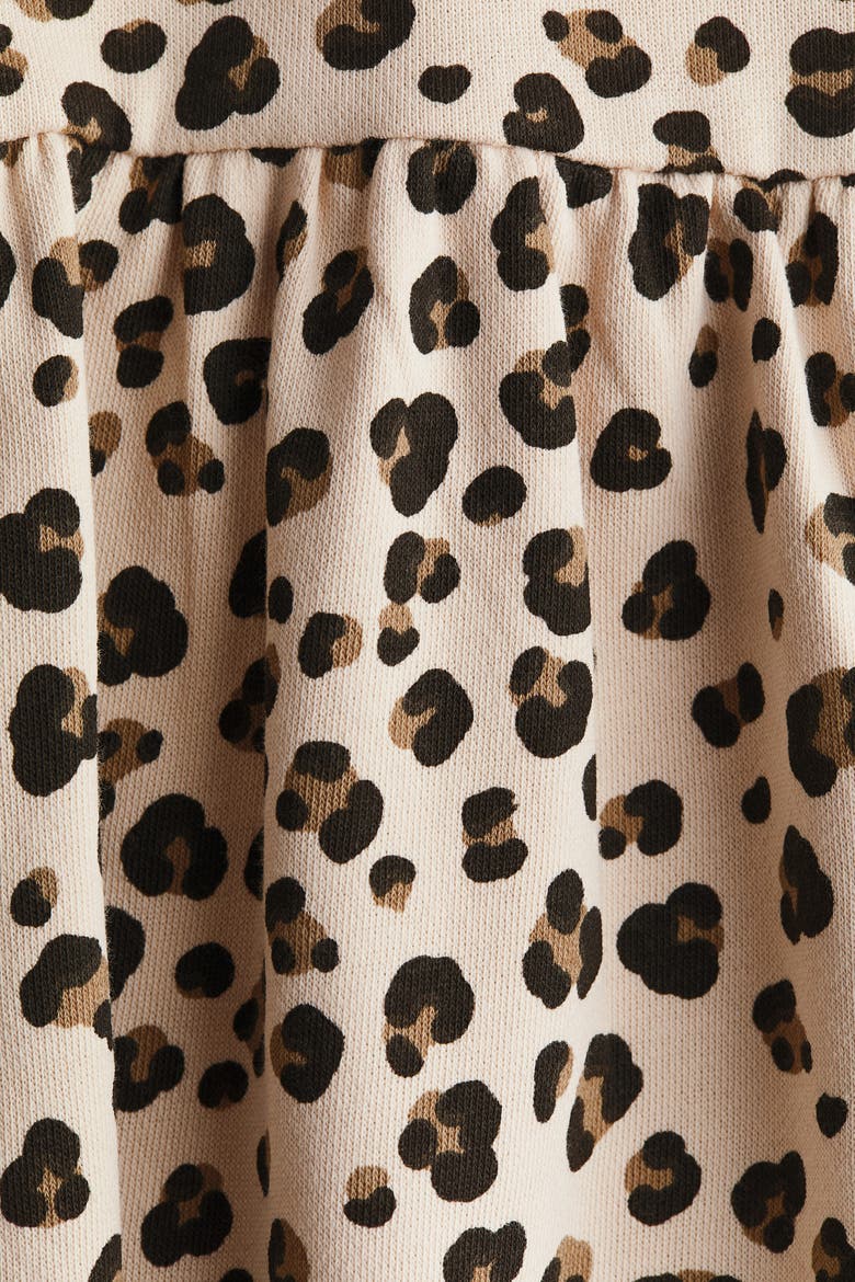 Oversized Sweatshirt Dress, Alternate, color, Light beige/leopard print