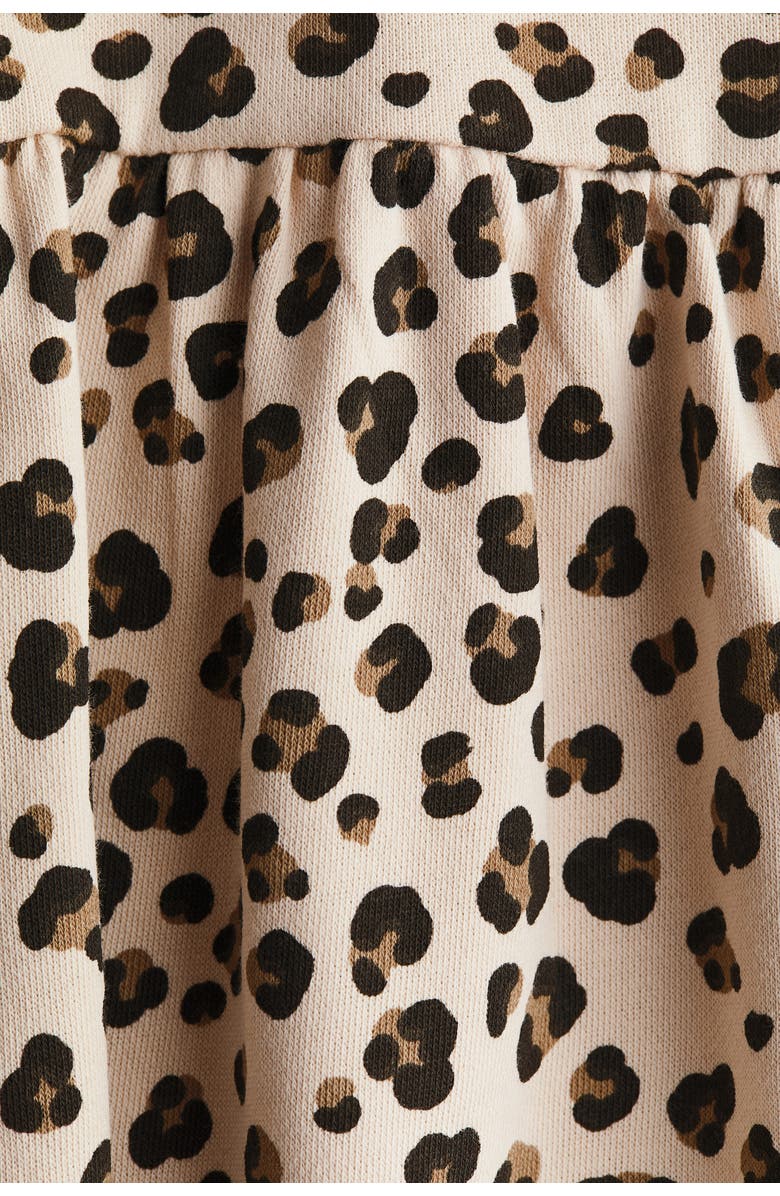 H&M Oversized Sweatshirt Dress, Alternate, color, Light Beige/Leopard Print
