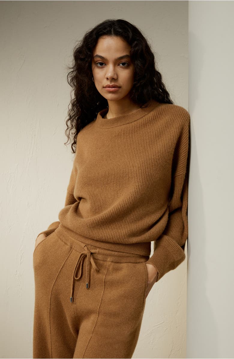 Lilysilk Eshe 2-in-1 Cashmere Detachable Hoodie, Alternate, color, Toffee