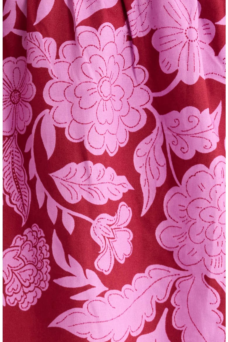 Dixie Floral Tiered Shift Dress, Alternate, color, BURGUNDY-PINK
