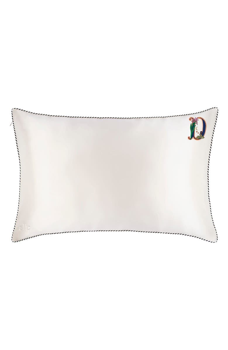 slip Embroidered Pure Silk Queen Pillowcase, Alternate, color, D