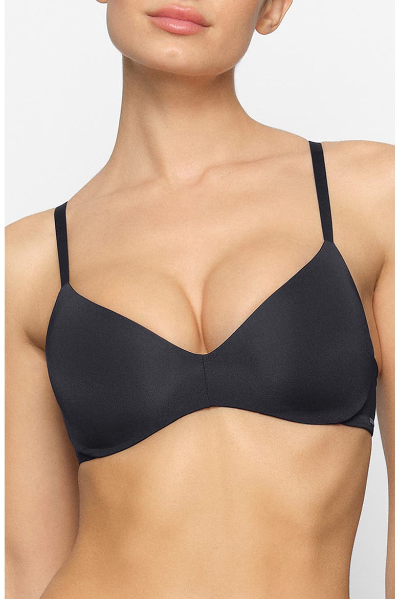 Wireless Form Push-Up Plunge Bra, Main, color, ONYX
