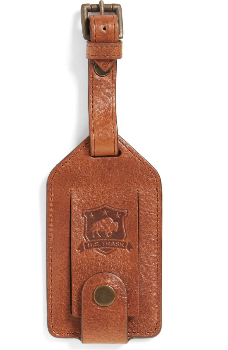 Trask Jackson Norwegian Elk Leather Luggage Tag, Alternate, color,