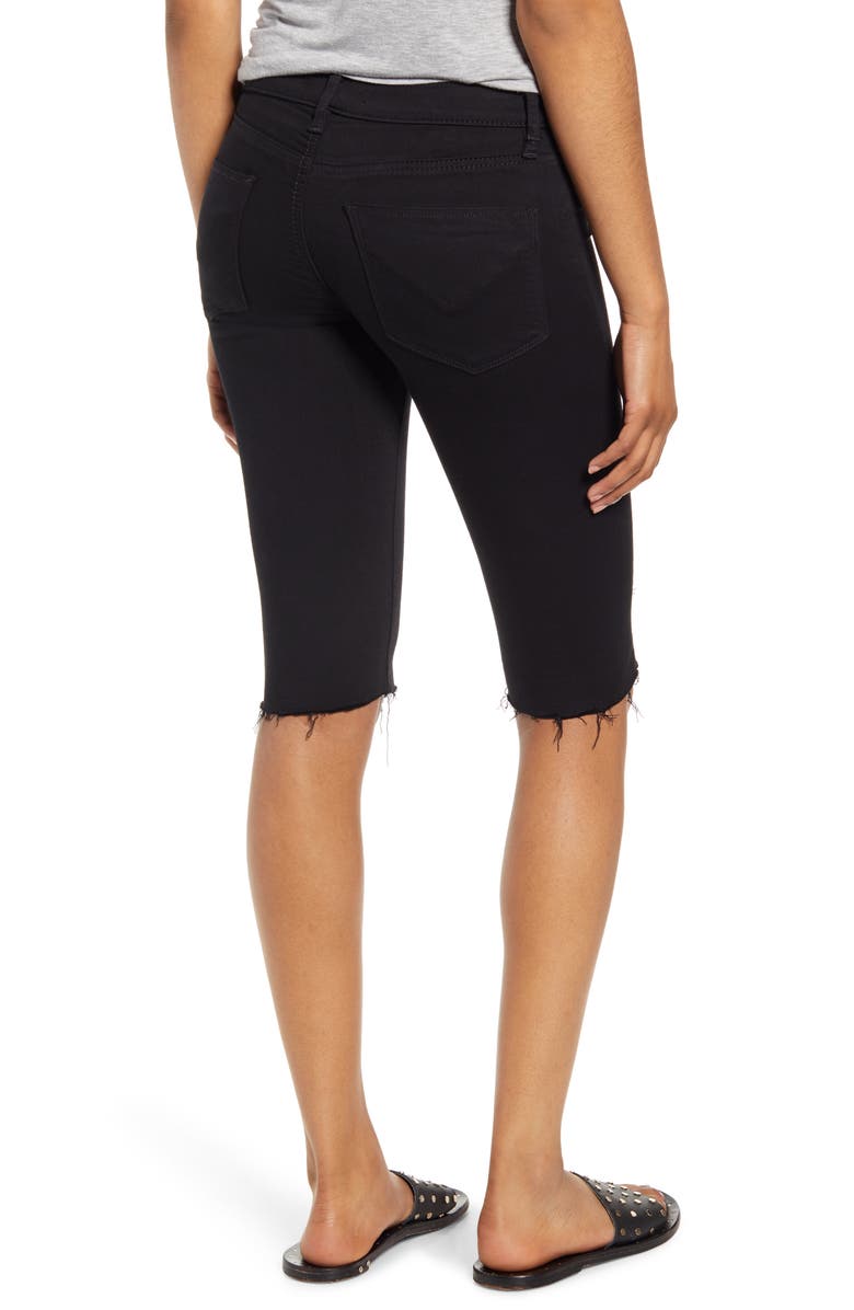 Hudson Jeans Amelia Cutoff Knee Shorts, Alternate, color, Black