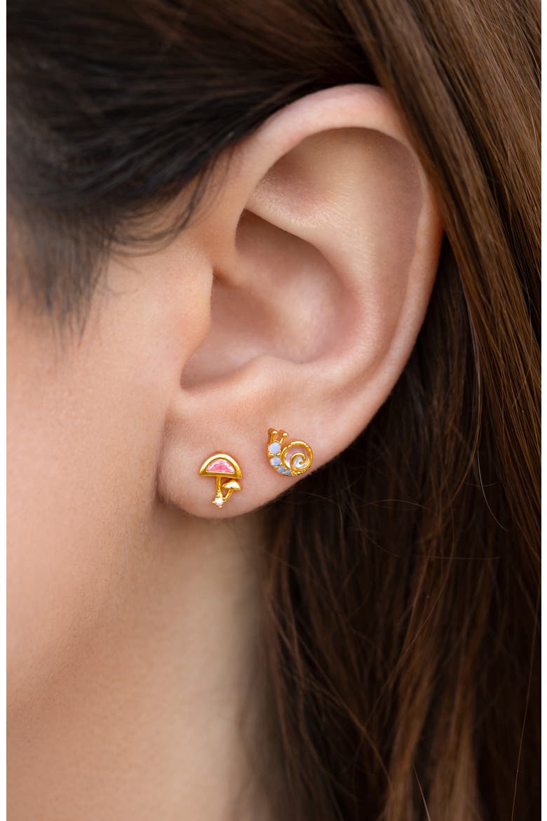 Garden Girl Set of 4 Assorted Single Stud Earrings, Alternate, color, GOLD