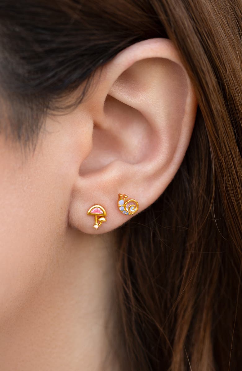 Girls Crew Garden Girl Set of 4 Assorted Single Stud Earrings, Alternate, color, Gold