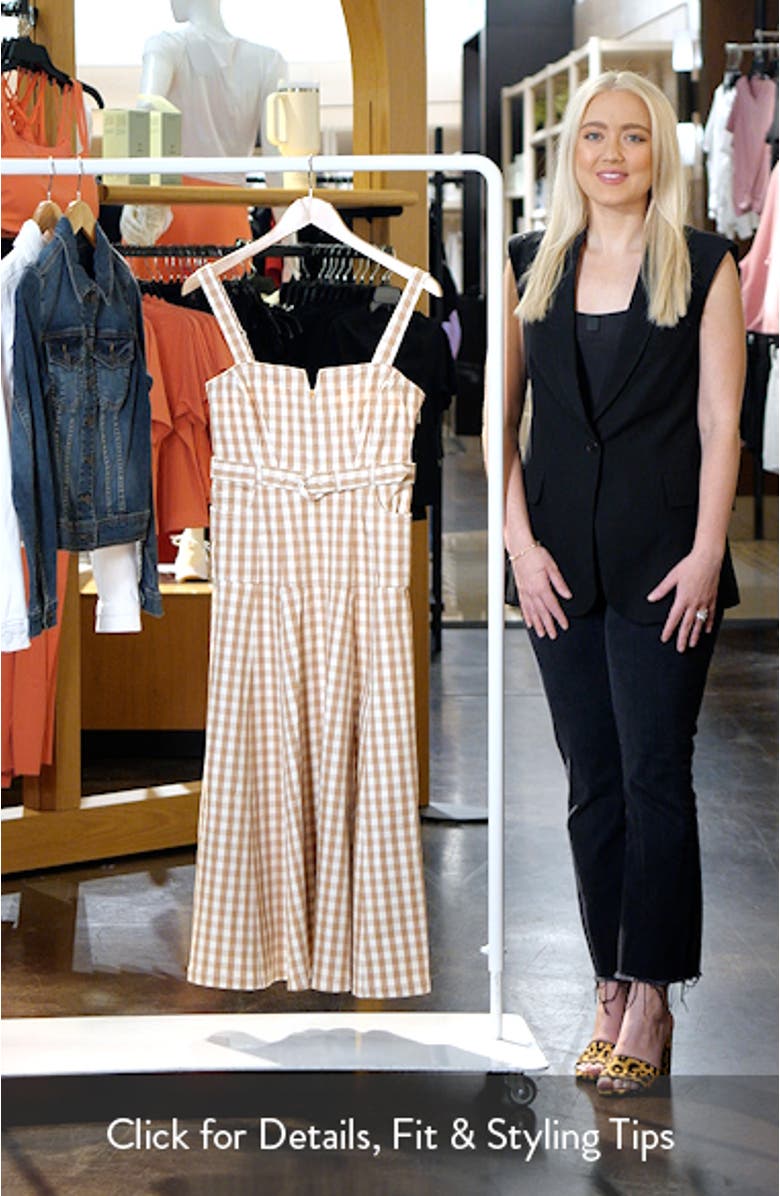 Tina Gingham Belted Denim Sundress, sales video thumbnail