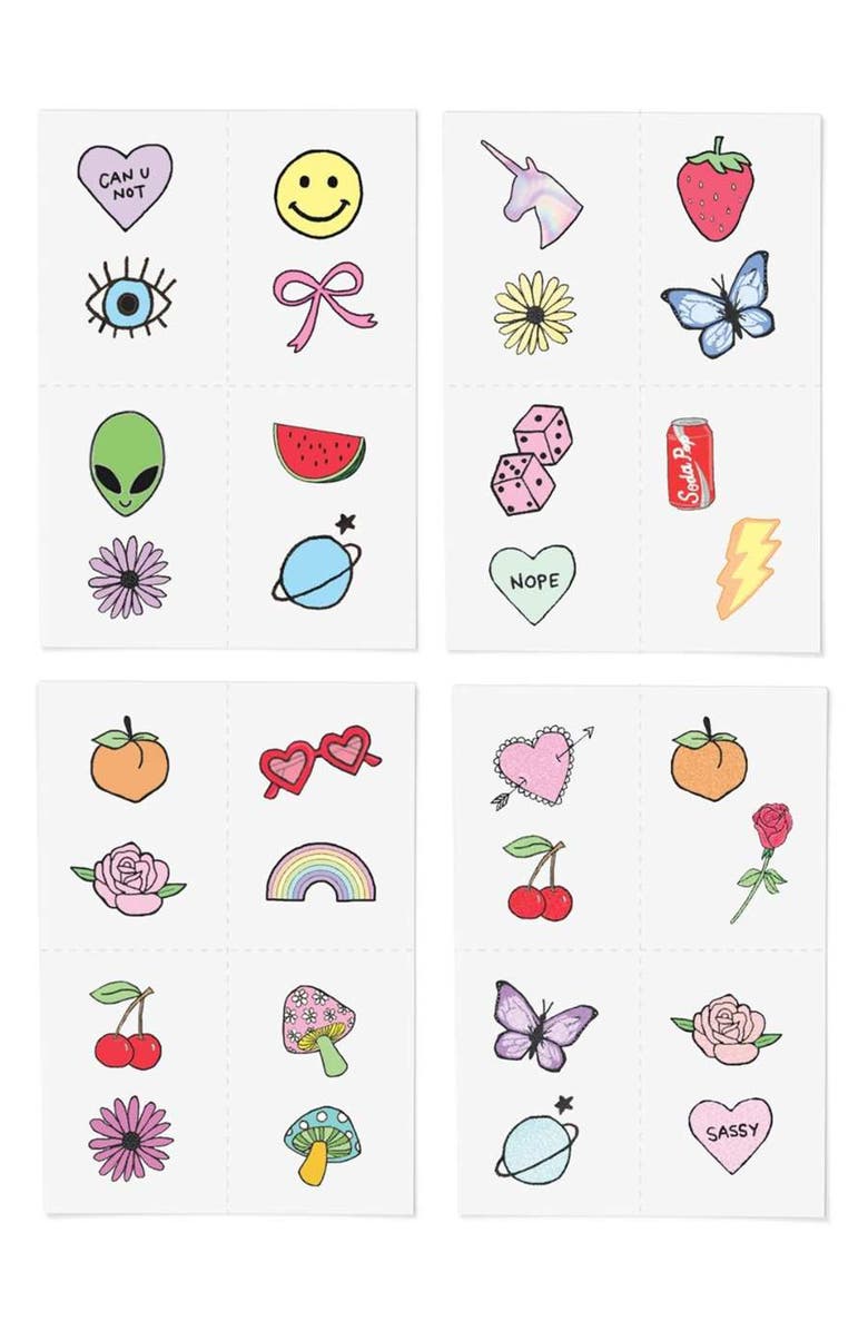 INKED by Dani Retro Little Temporary Tattoos, Alternate, color, Multi