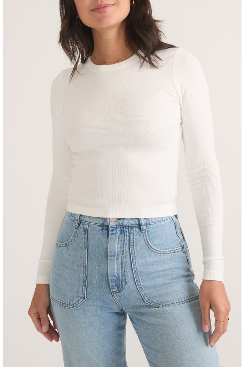 Lexi Sun-In Rib Long Sleeve T-Shirt, Main, color, WHITE