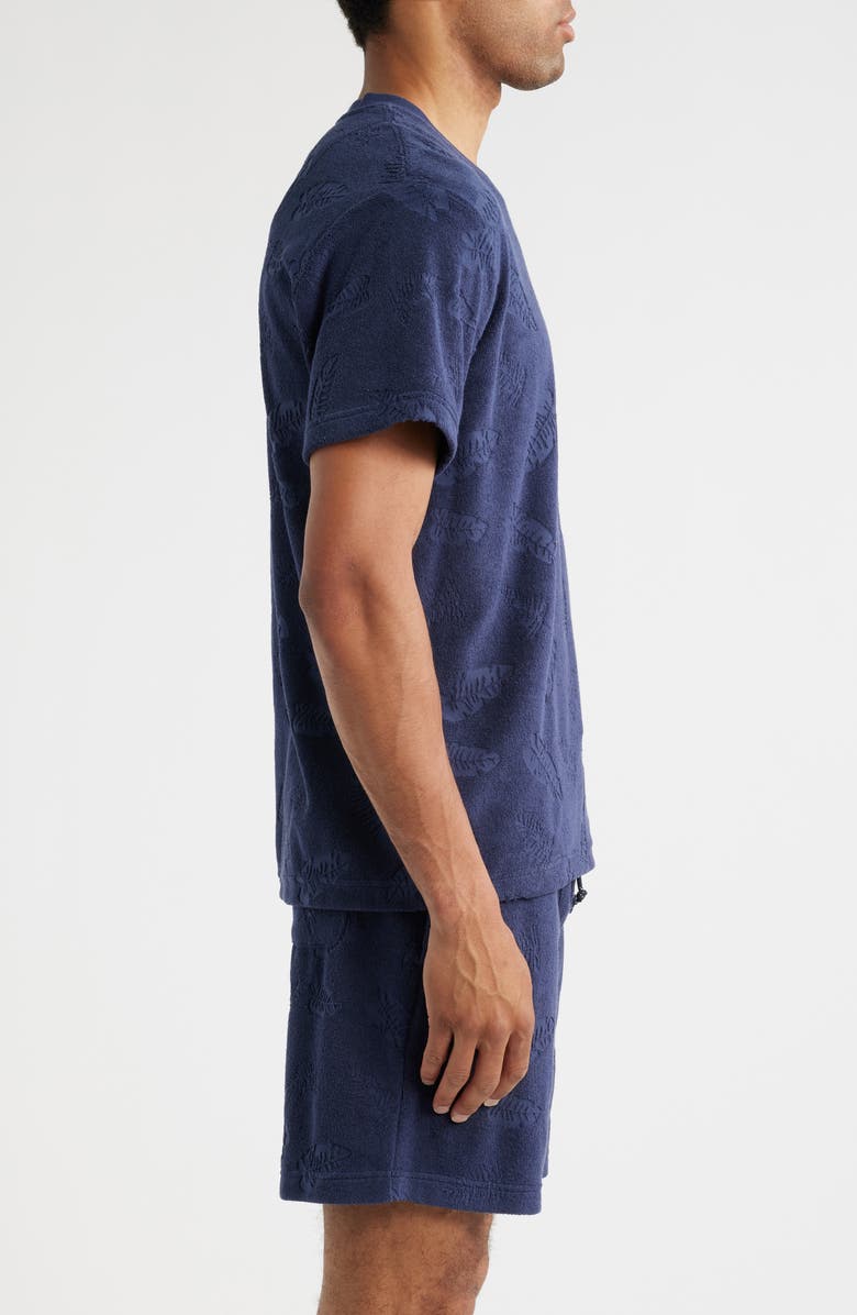 Majestic International Shadow Hibiscus Short Sleeve V-Neck T-Shirt, Alternate, color, Navy Hibiscus