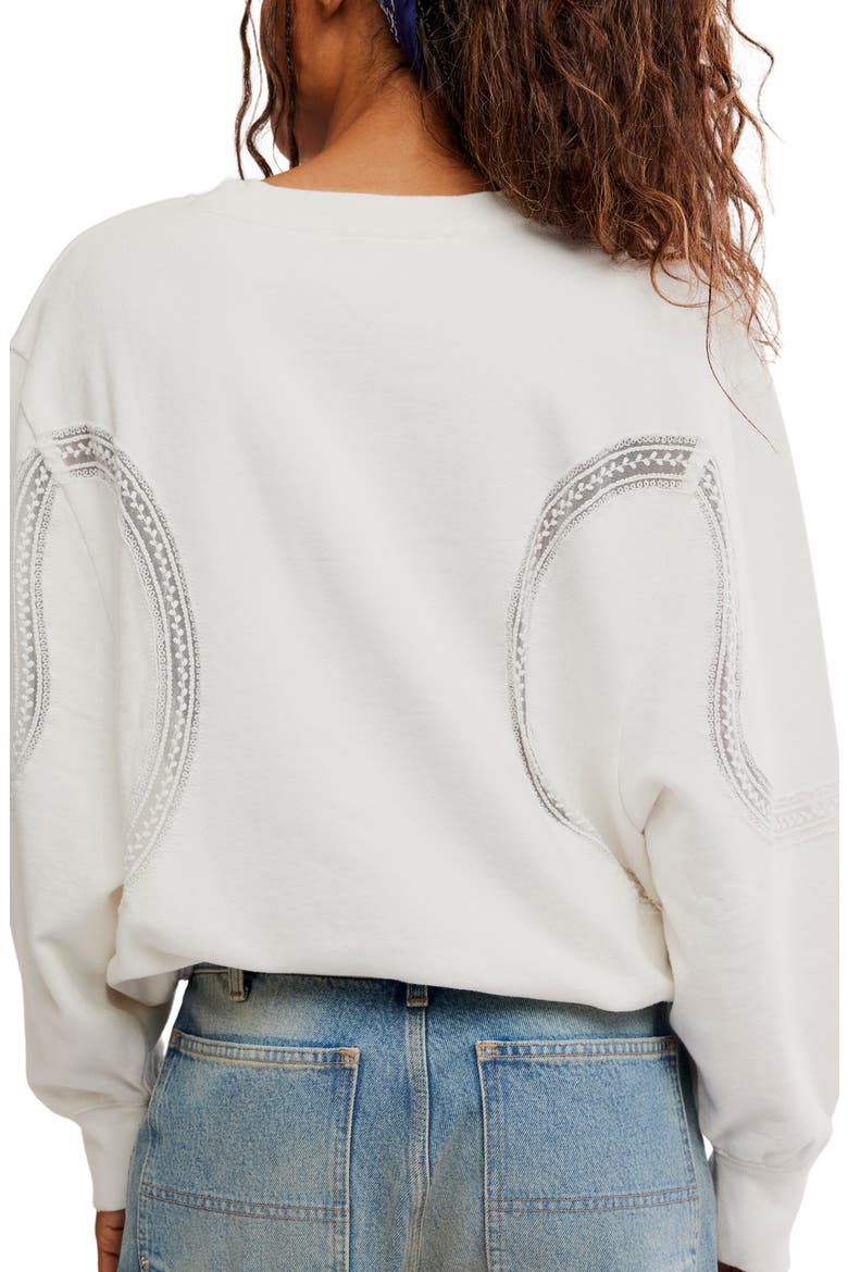 Love Lace Sweatshirt, Alternate, color, CLEAN IVORY