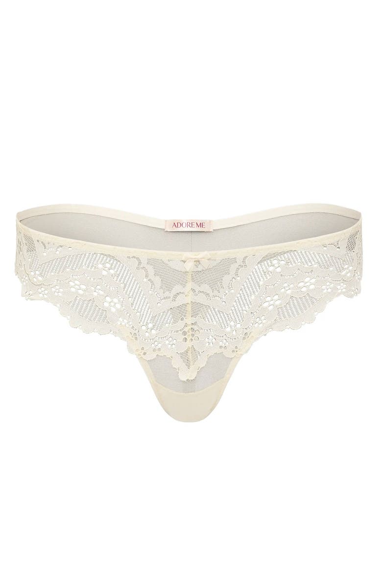Adore Me Farrah Thong Panties, Main, color, Light White
