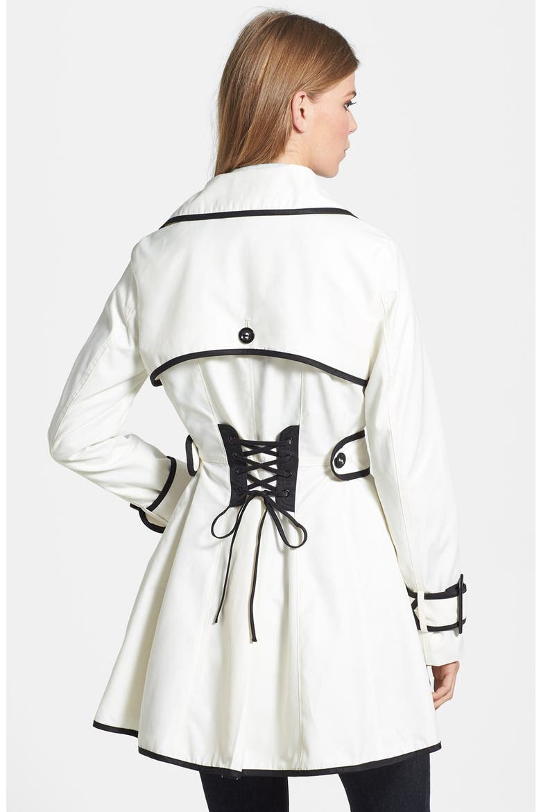 Lace-Up Back Raincoat, Alternate, color, CLOUD