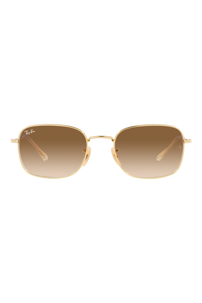 57mm Gradient Pillow Sunglasses, Main, color, GOLD FLASH