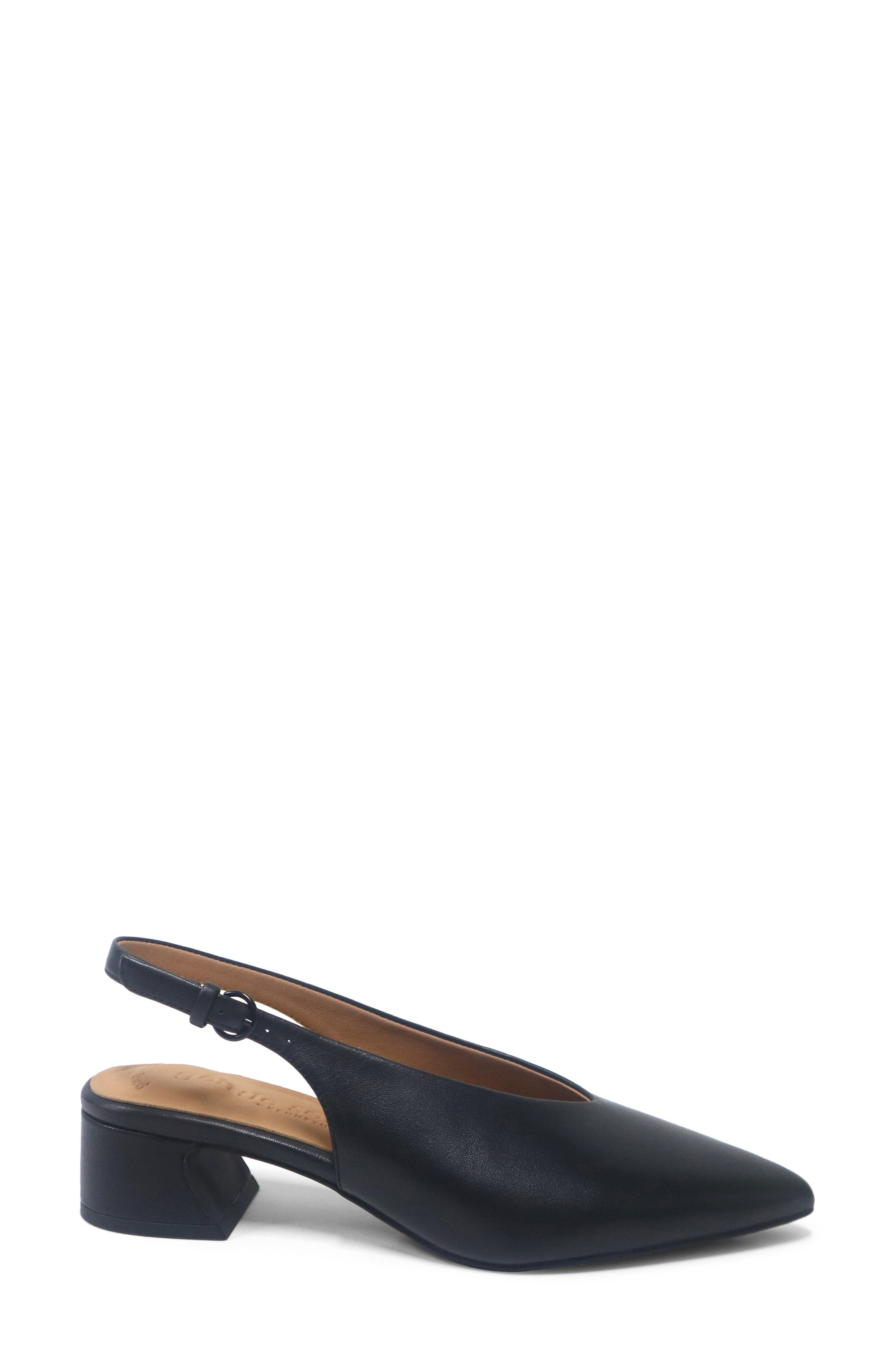 Ginette Slingback Pump, Main, color, BLACK LEATHER