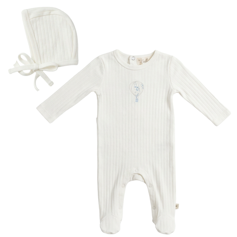 Boy Hot Air Balloon Pointelle Romper with Matching Bonnet (Baby)