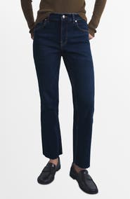 MANGO Sienna Raw Hem Crop Flare Jeans