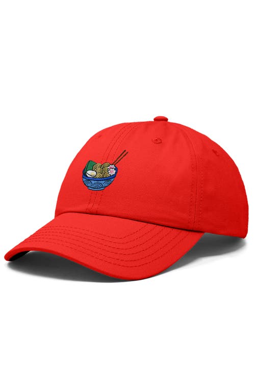 Dalix Noodles Embroidered Casual Cap In Red