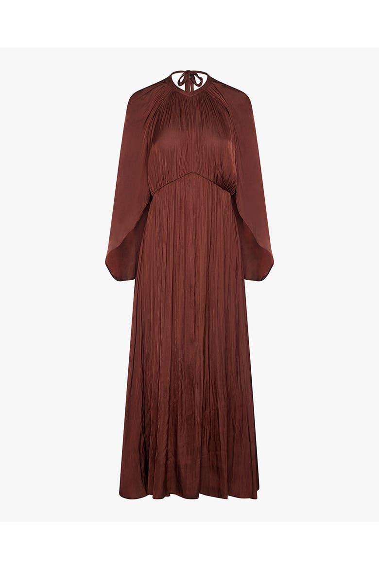 Halter Cape Midi Dress, Alternate, color, CHERRY
