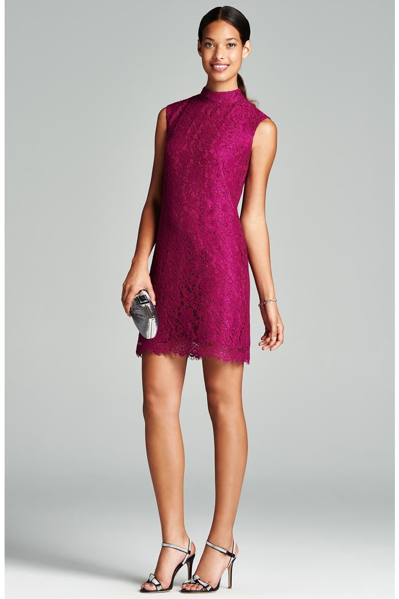 Lace Shift Dress, Alternate, color, TAUPE