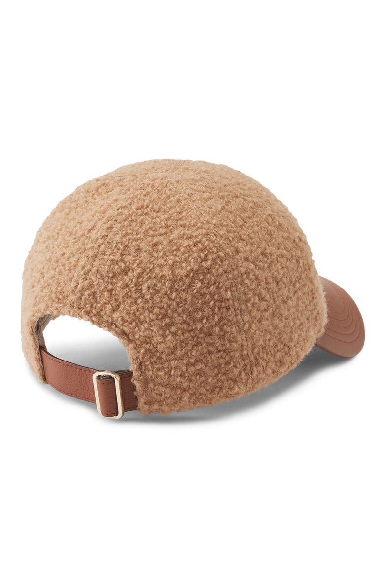 Adelyn Wool Blend & Leather Baseball Cap, Alternate, color, TRENCH COAT
