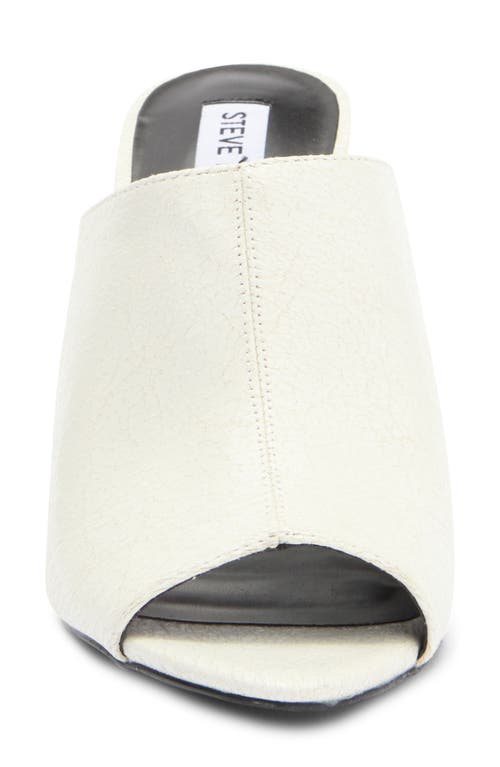 Shop Steve Madden Dayla Peep Toe Mule In White Leather