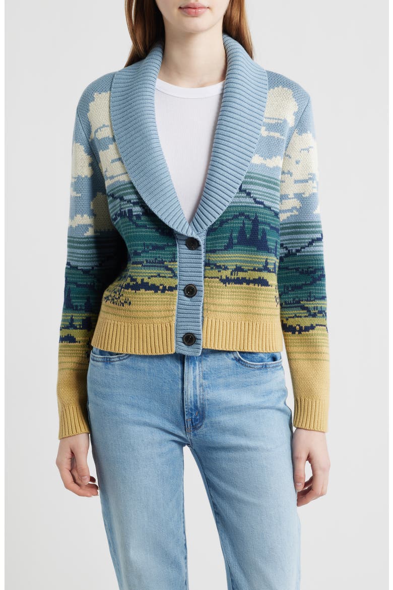 Big Sky Cardigan, Main, color, BLUE/ YELLOW MULTI