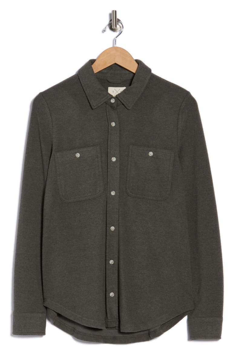 Lewis Button-Up Shirt Jacket, Alternate, color, BLACK / OLIVE SOLID