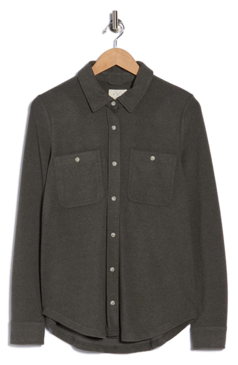 Thread & Supply Lewis Button-Up Shirt Jacket, Alternate, color, Black / Olive Solid