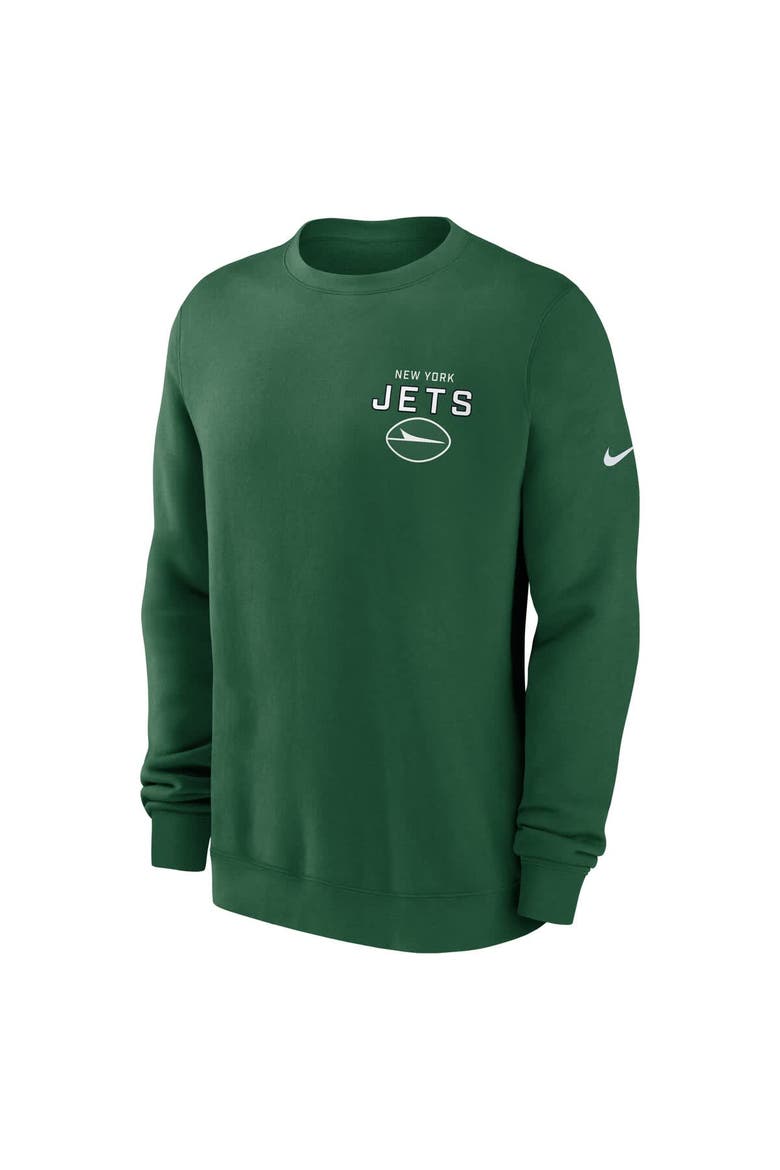 Men's Nike Green New York Jets Primetime Club Fleece Pullover Sweatshirt, Alternate, color, Green