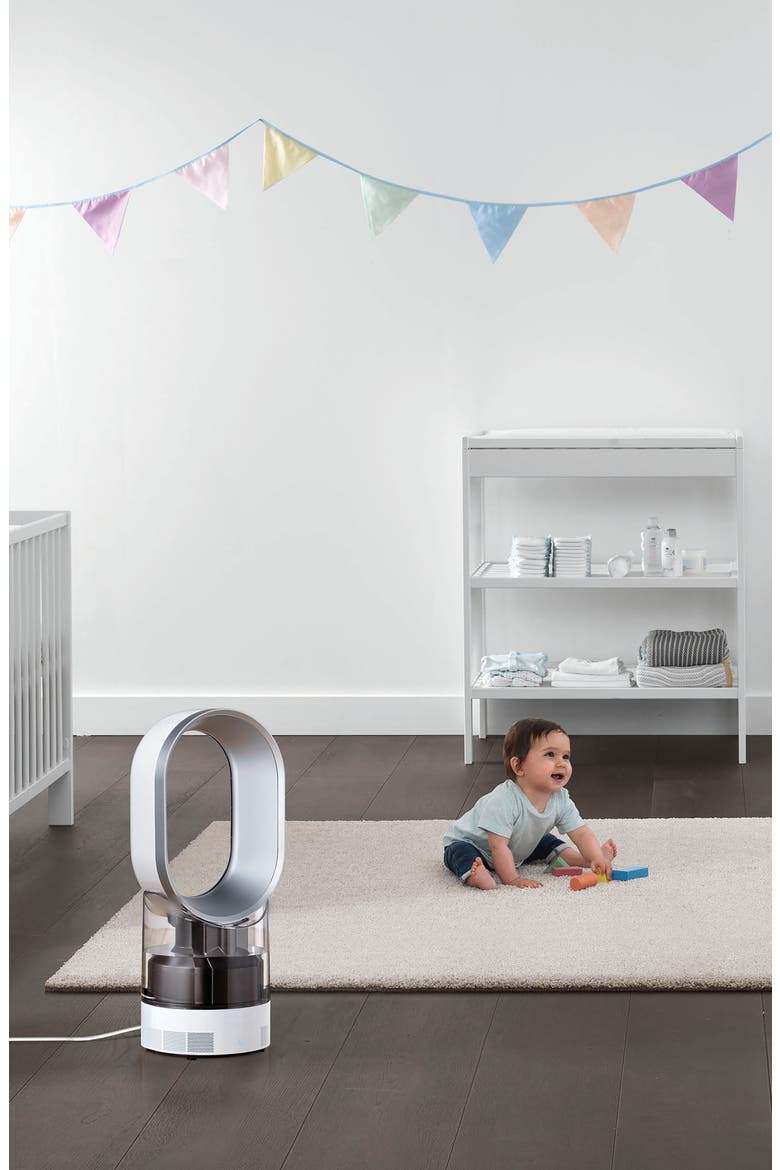 AM10 Hygienic Humidifier & Bladeless Fan, Alternate, color, WHITE/ SILVER