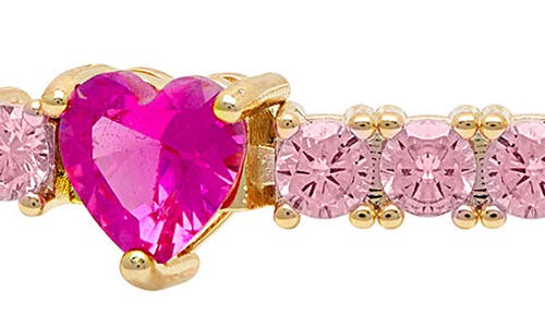 Lily Nily Kids' Cubic Zirconia Heart Bracelet In Pink