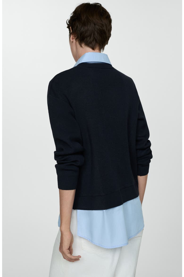 Fede Mixed Media Sweater, Alternate, color, NAVY