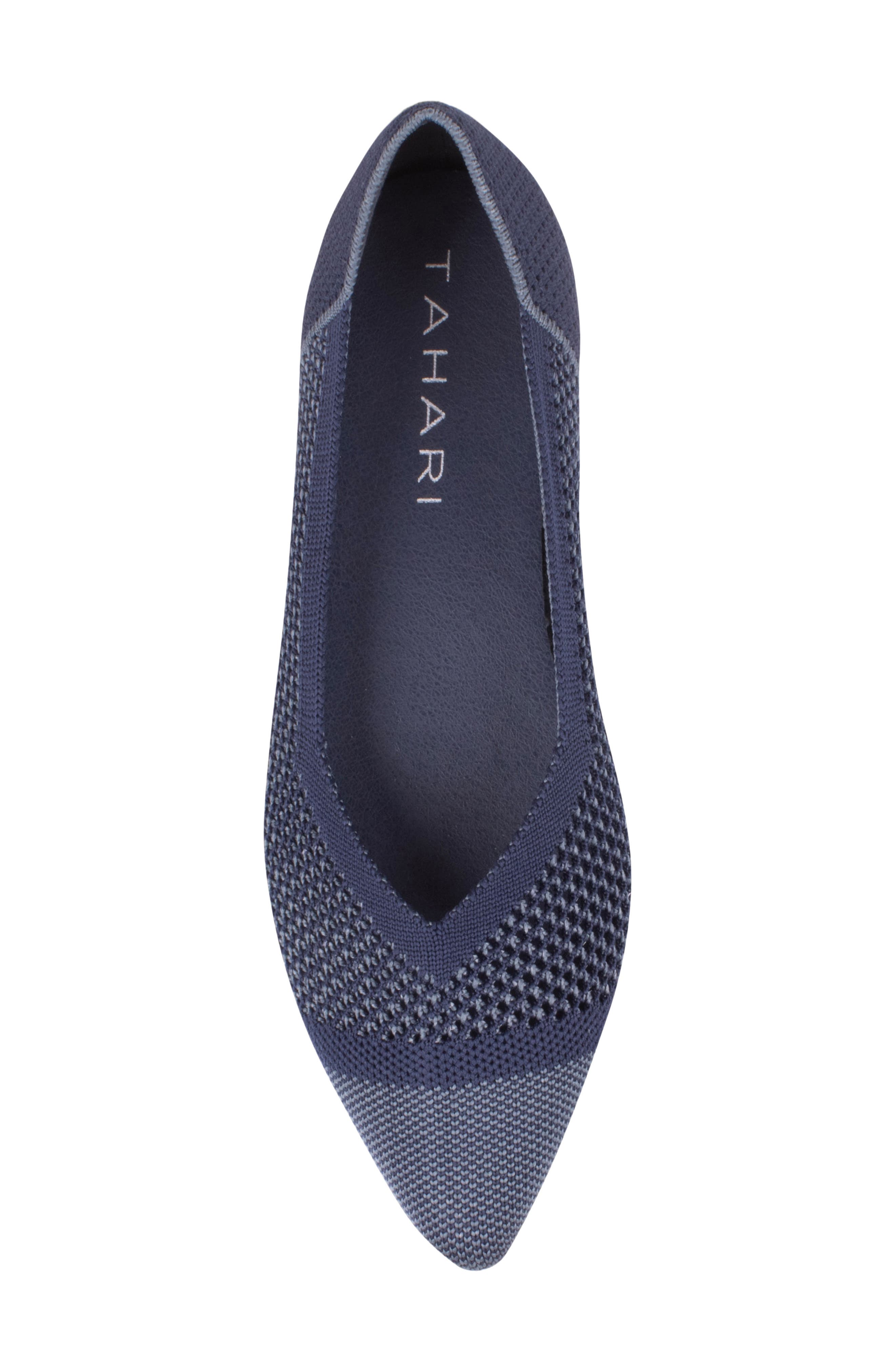 Antigua Knit Pointed Toe Flat, Alternate, color, DENIM