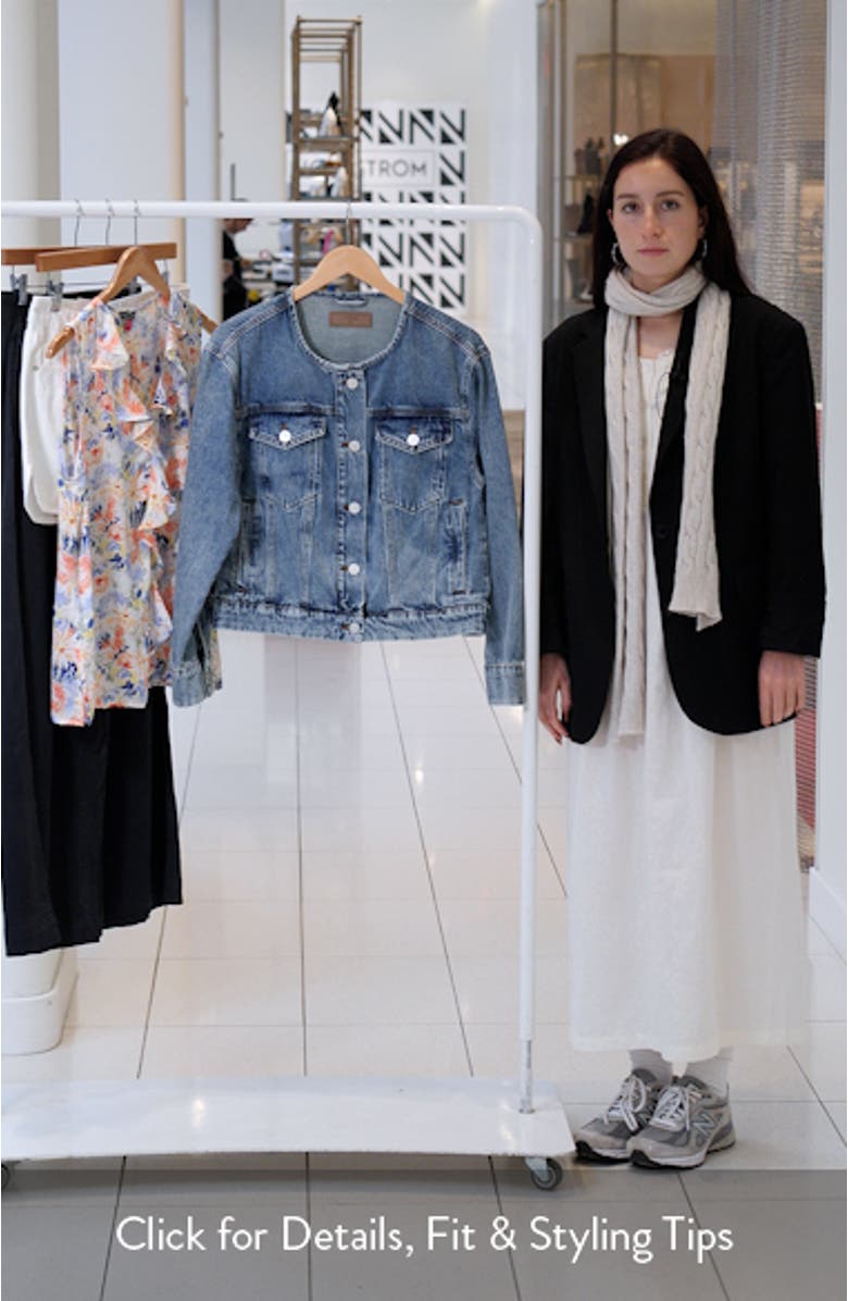 Collarless Denim Trucker Jacket, sales video thumbnail