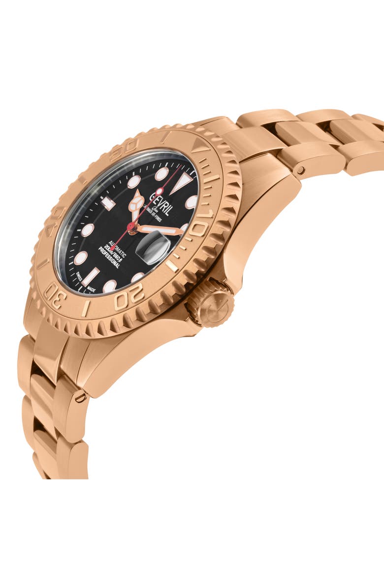 GEVRIL Wall Street Swiss Automatic Bracelet Watch, 39mm, Alternate, color, Rose Gold