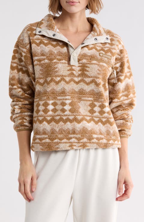 Helvetia II Print Crop Fleece Pullover