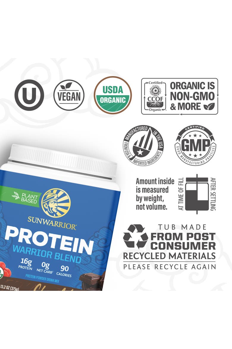 Organic Warrior Blend Protein Powder, Chocolate, 375gm, Alternate, color, No Color