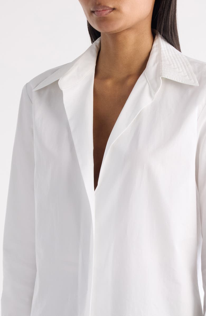 Dries Van Noten Celinta Cotton Button-Up Shirt, Alternate, color, White