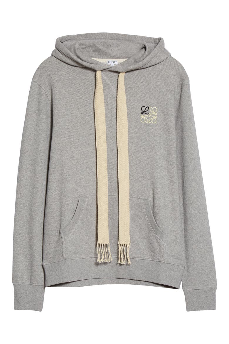 Anagram Logo Embroidered Hoodie, Alternate, color, GREY MELANGE