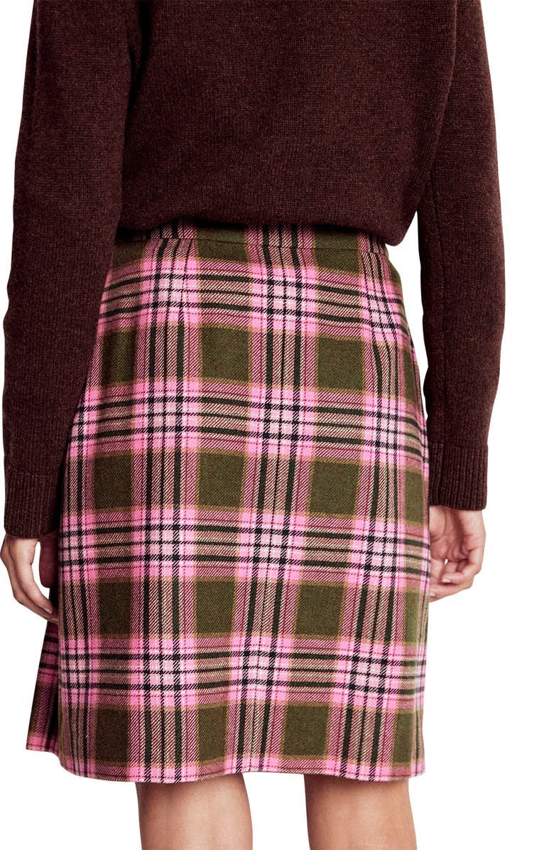 Boden Helen Kilt Skirt, Alternate, color, Green, Pink Check