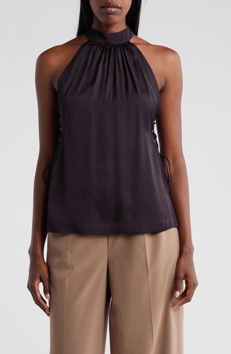 Halter Neck Lace-Up Top