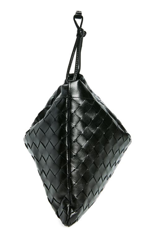 Bottega Veneta Medium Dustbag Intrecciato Leather Shoulder Bag In Black-gold