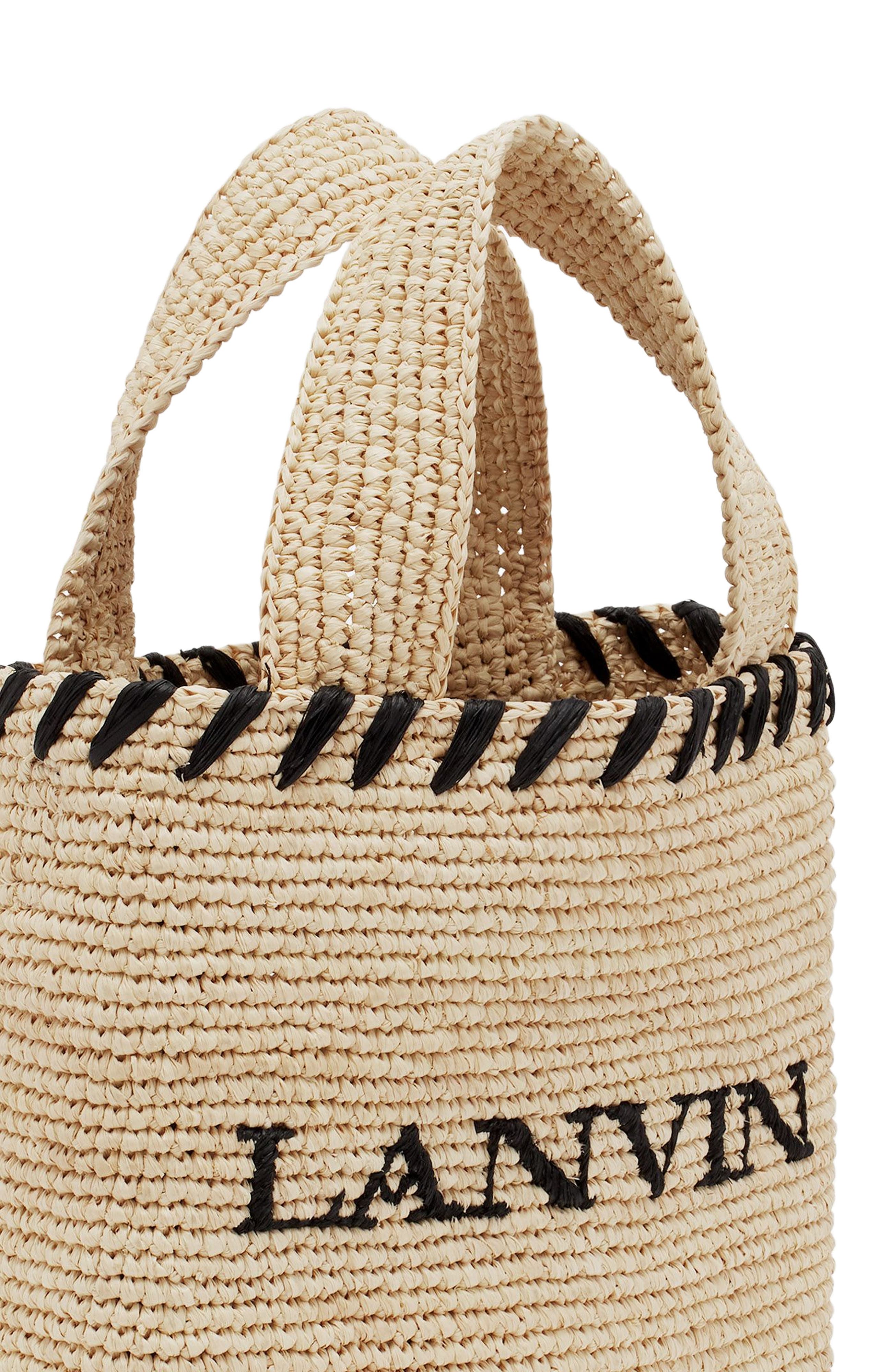 Lanvin Nano Raffia Tote Bag, Alternate, color, 