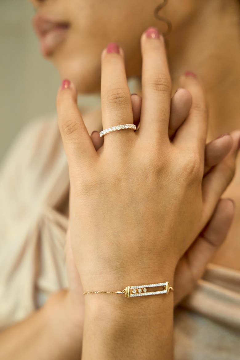 Aimee 14K Gold Round Diamond Studded Half Eternity Band Ring - 0.75 ct, Alternate, color, 14K Yellow Gold
