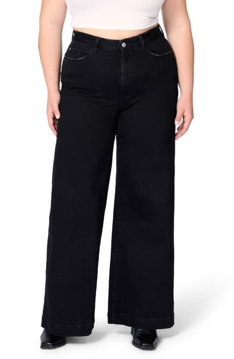 NCE High Waist Wide Leg Jeans (Inkwell) (Plus)