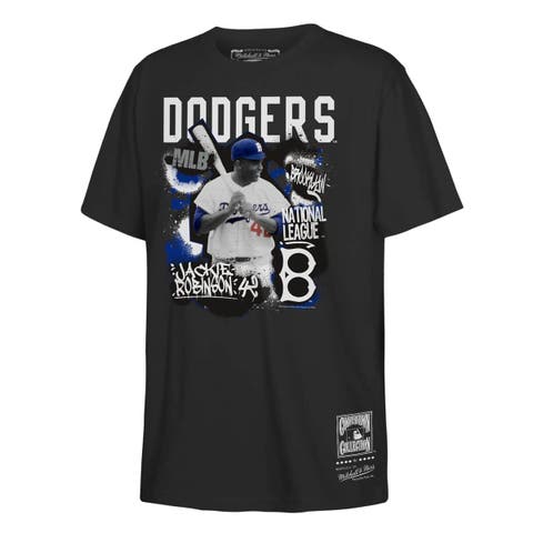 Youth Mitchell & Ness Jackie Robinson Black Brooklyn Dodgers Cooperstown Star Moment T-Shirt