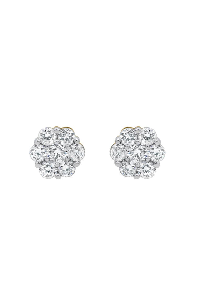 Meadow 0.75 Ct TW Lab Grown Diamond Cluster Studs 14K Gold Earrings, Alternate, color, 14K Yellow Gold